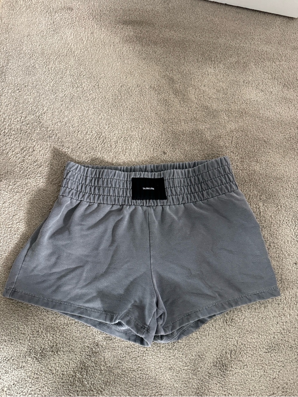 TALENTLESS Heather Gray Elastic-Waist Athletic Shorts